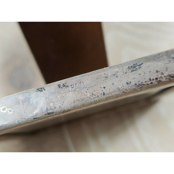 900 90% Purity Coin Silver Picture Frame 68 grams Vintage 4x5 Image Marked - Picture 6 of 12